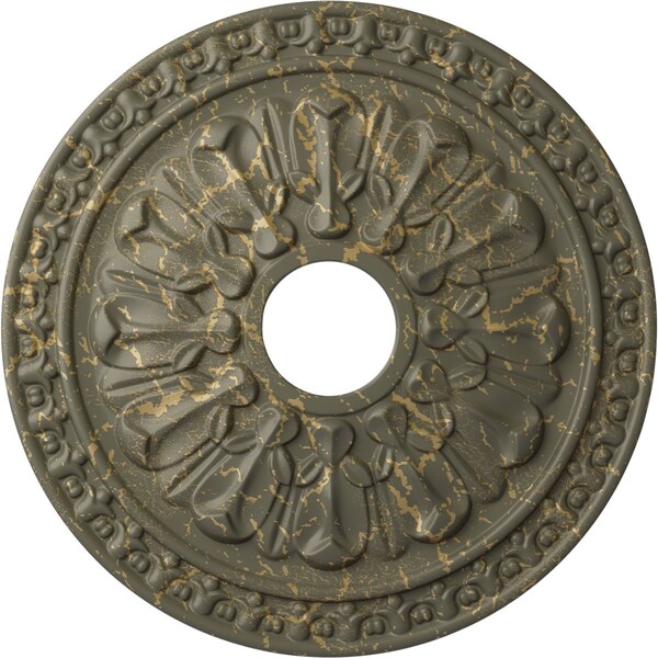 Ekena Millwork Warsaw Ceiling Medallion (Canopies up to 3 1/2"), 18"OD x 3 1/2"ID x 1 3/8"P, Witch Hazel Crackle CM18WAWHC - main